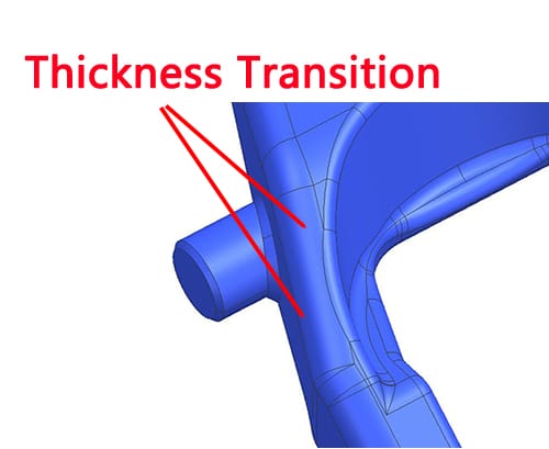 Thickness transition