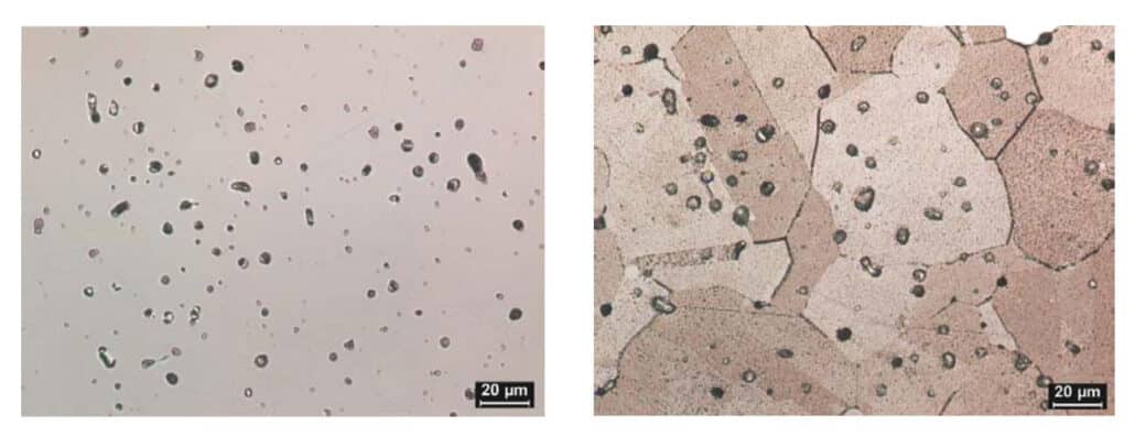 Pre-alloy polished&etched microstructure