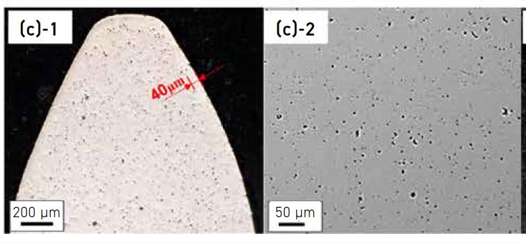 MIM tooth surface microstructure